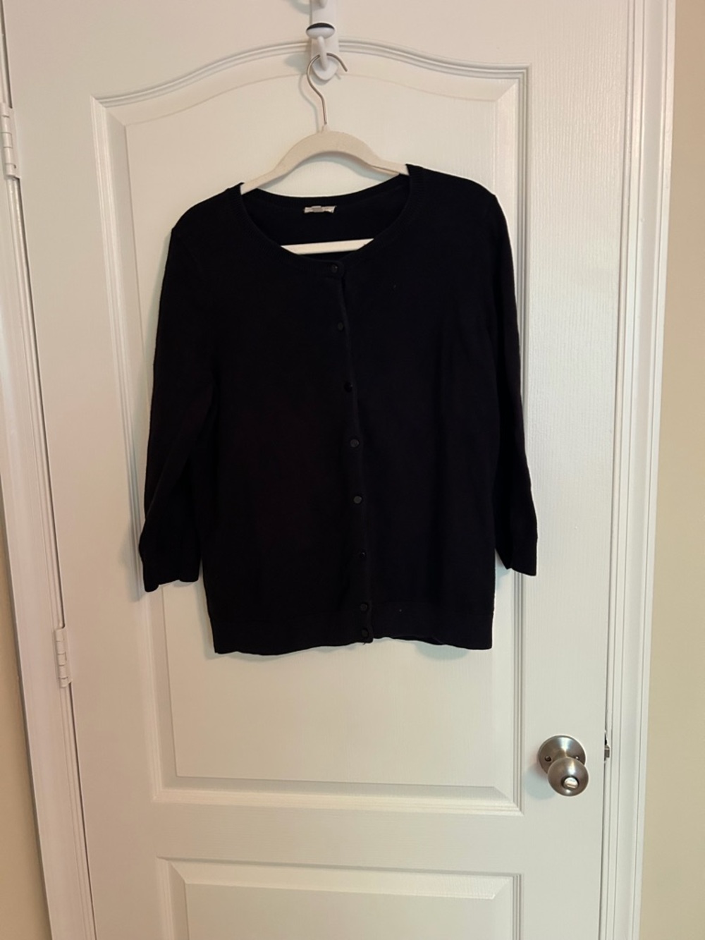 Talbots Black Button-Front Cardigan Sweater